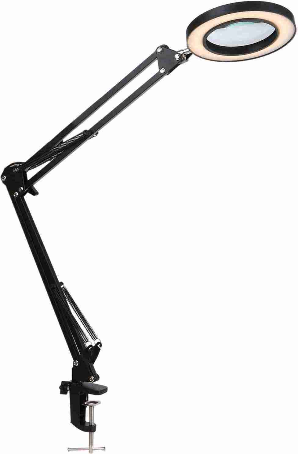 Zväčšovacie sklo Lupa s LED diódami Svetlo na klip 8x zväčšenie 10 úrovní nastaviteľného jasu 3 farby Zmena teploty Stolná lampa napájaná z USB so skladacím flexibilným držiakom Otočný uhol osvetlenia pre tlačiarenské stroje Rezbárske známky Zberateľstvo