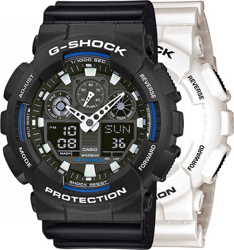 Hodinky Casio G-Shock SET GA-100B-7AER + BEZEL 10508136 + PÁS 10347688 20BAR