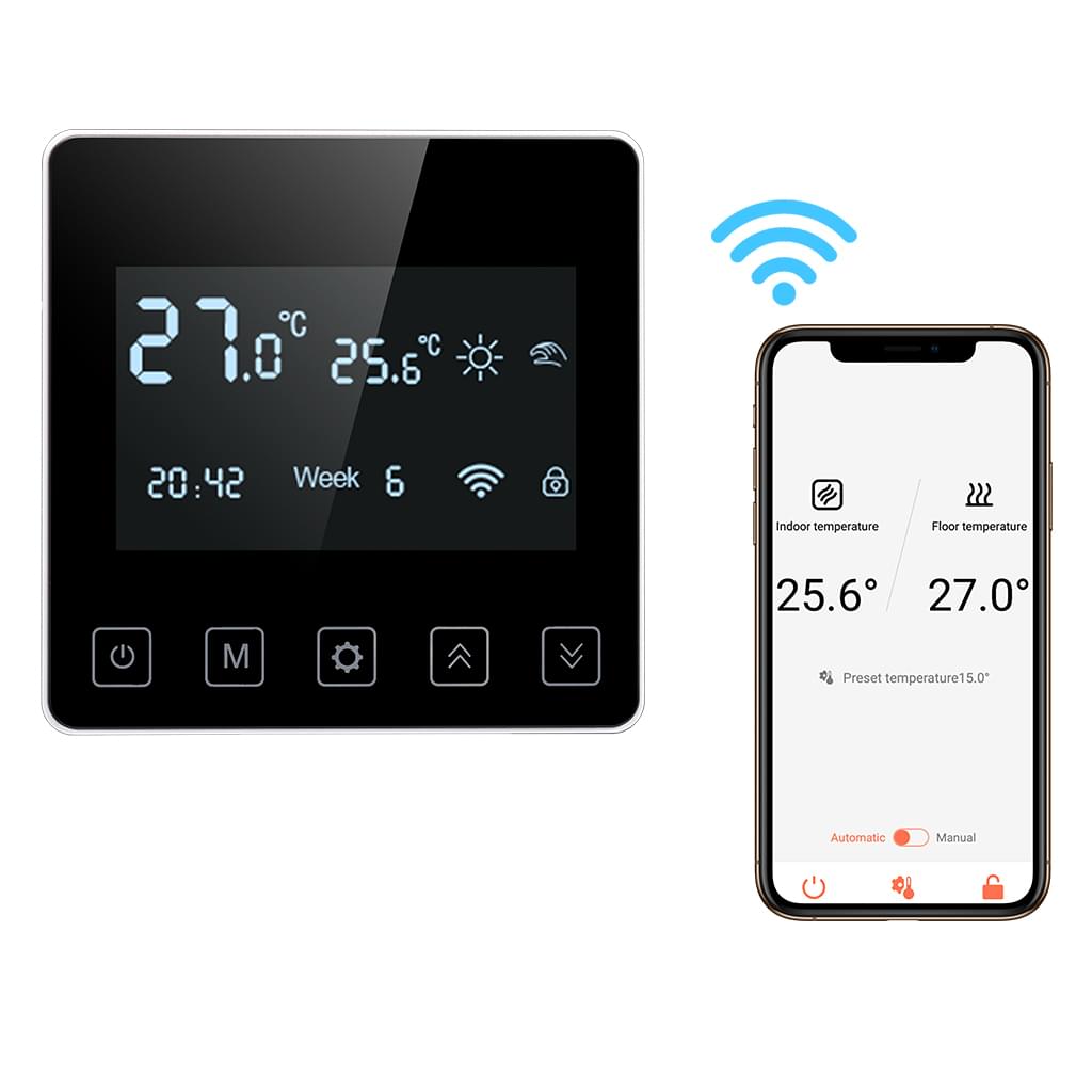 Programmierbar Digital Thermostat WiFi Elektrische Heizung Regler App-Steuerung 