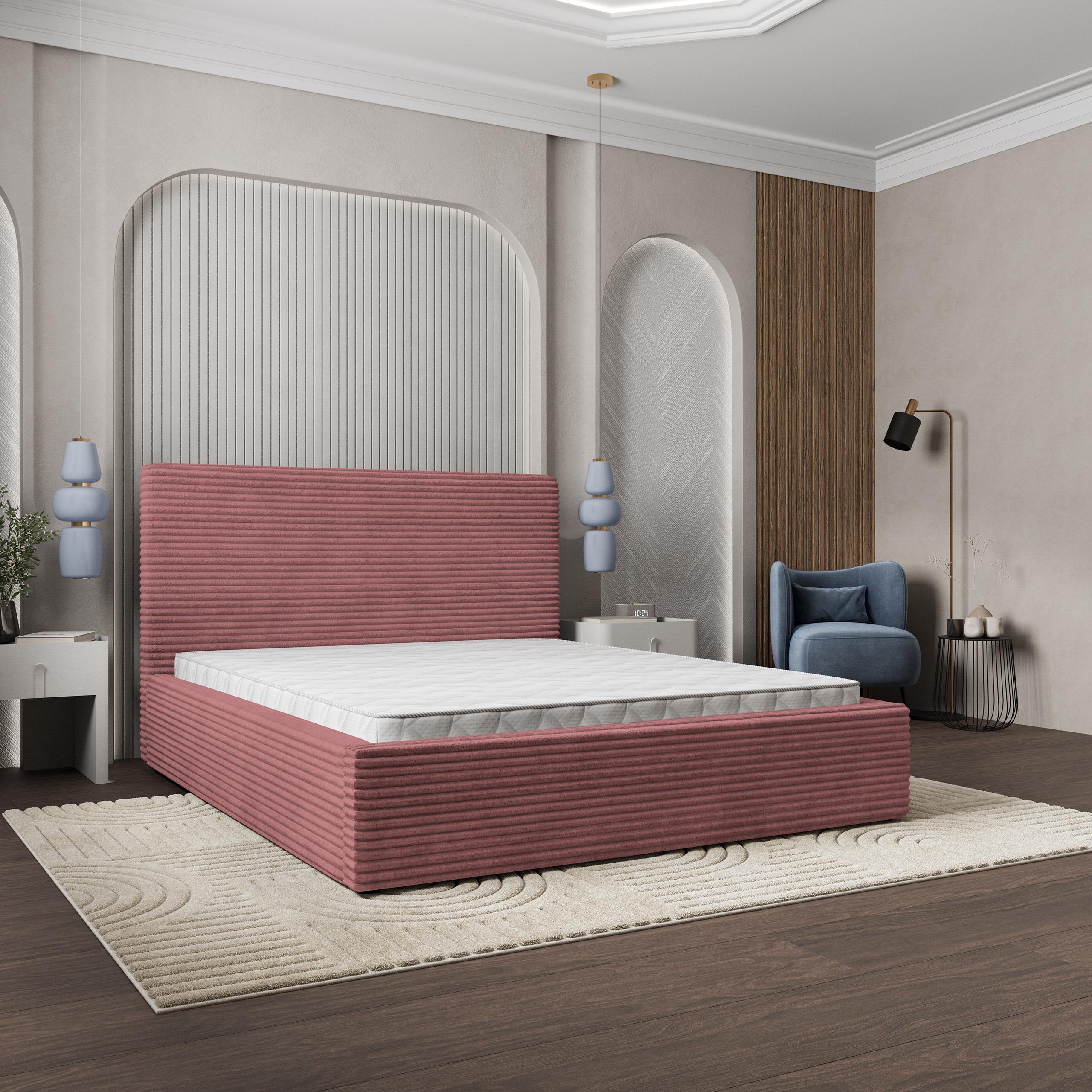 Masseno Polsterbett MIRETTI 160x200 cm, Polsterbett mit Bettkästen -Rosa, TILIA 62 MIRETTI 160X200 CM TILIA 62