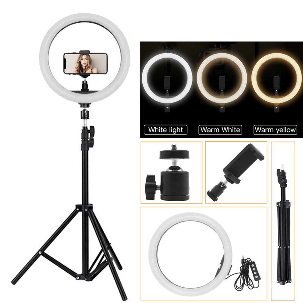 26/30CM Ringlicht Ringleuchte Handyhalter Kit Selfie mit Stativ Fotografie Lampe 