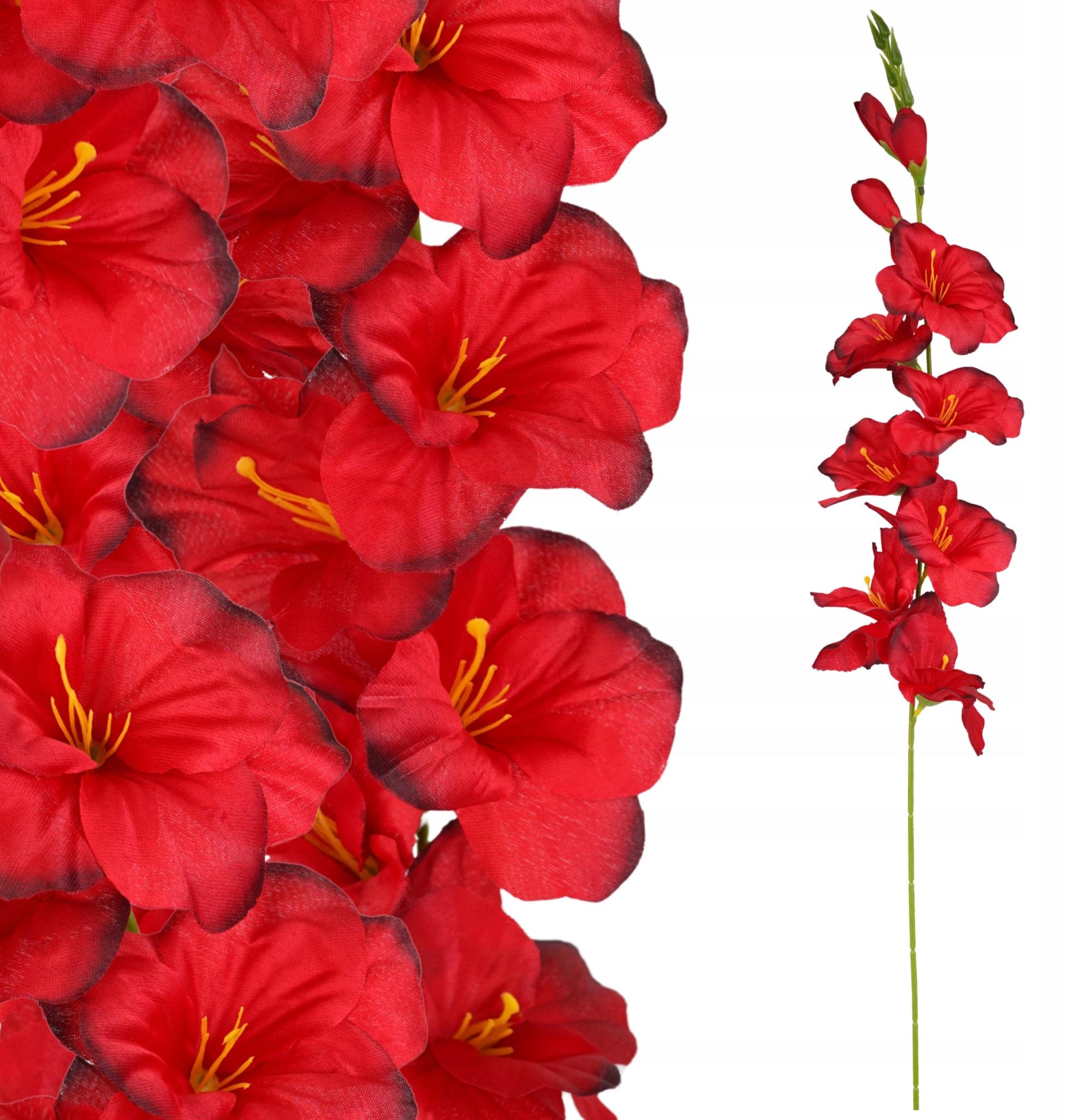Topoblu kwiatek mieczyk sztuczny 76cm wysoka dekoracja czerwony