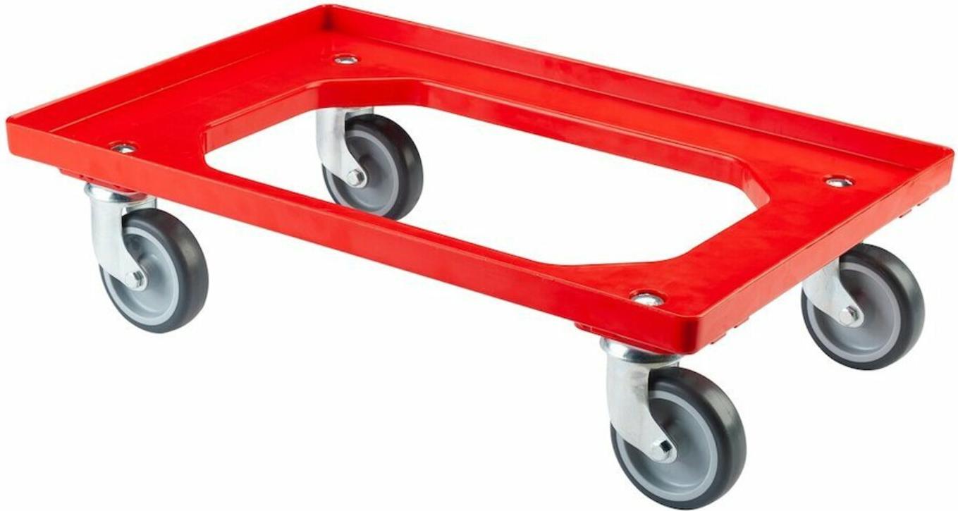 BS Rollen Allzweckrollersammler T.-ROLLER mit Platte, TK 250kg TPR, rot T.-ROLLER.1R