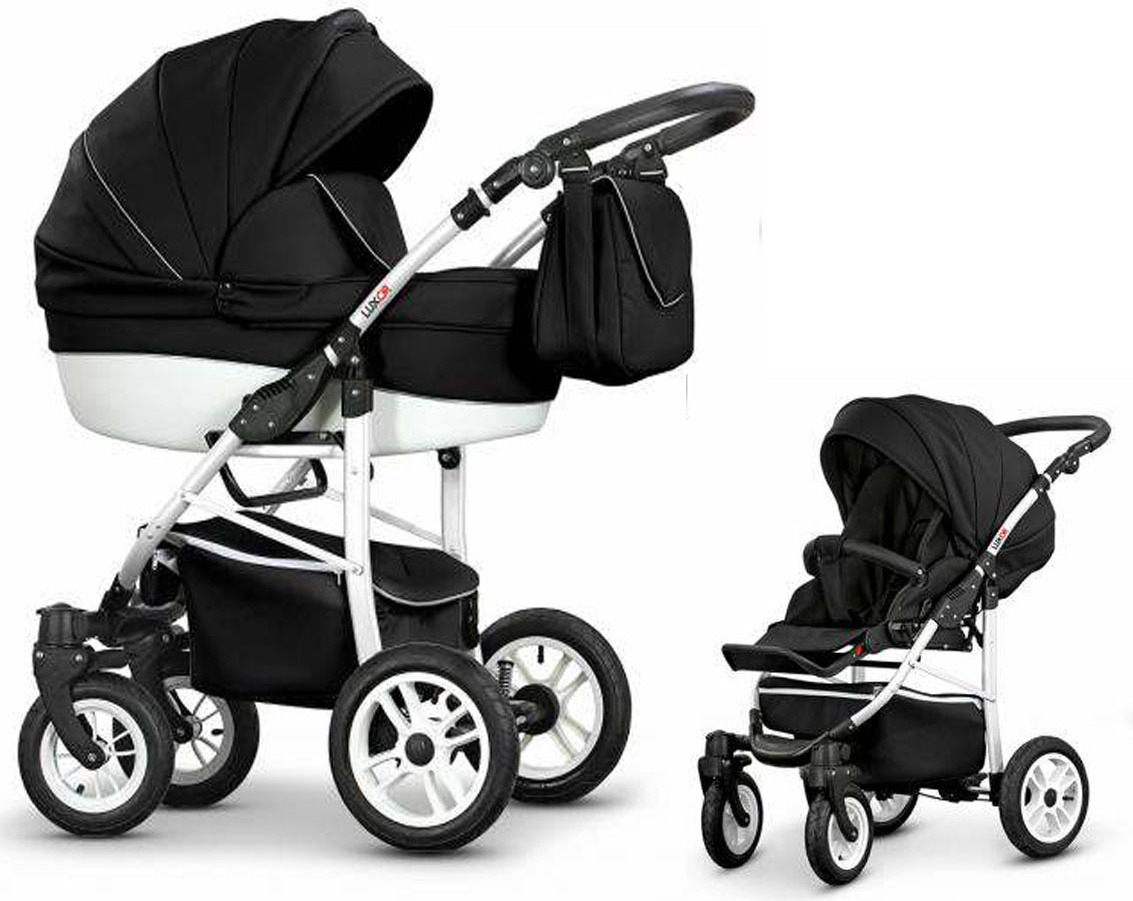 Kinderwagen-Set Craft Eco 2 in 1 in Schwarz-Weiß - 13 Teile - in 16 Farben erhältlich