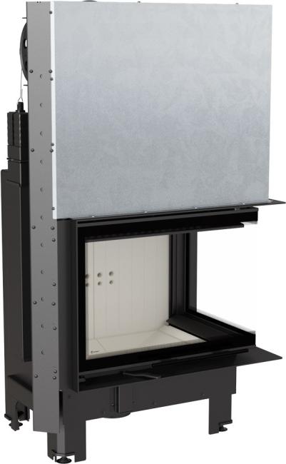 Oceľový krb KRATKI MBZ pravý 13 kW Ø 200 Zdvíhacie samozatváracie dvierka