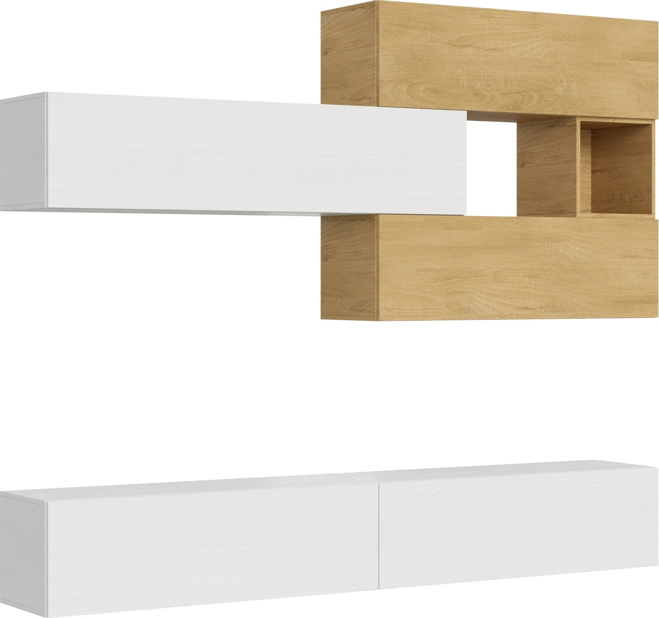 Itamoby Zusammensetzung der Wohnzimmerwand H116 L.268 P.39,2