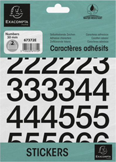Exacompta Clairefontaine EXACOMPTA Selbstklebezahlen 0-9 30 mm schwarz 67372E