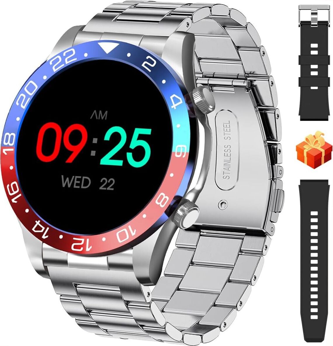 Smartwatch Muži 1,43 palca AMOLED volania Bluetooth Fitness Tracker IP68 Vodotesný monitor srdcovej frekvencie Monitor spánku Monitor hodinky pre Android iOS