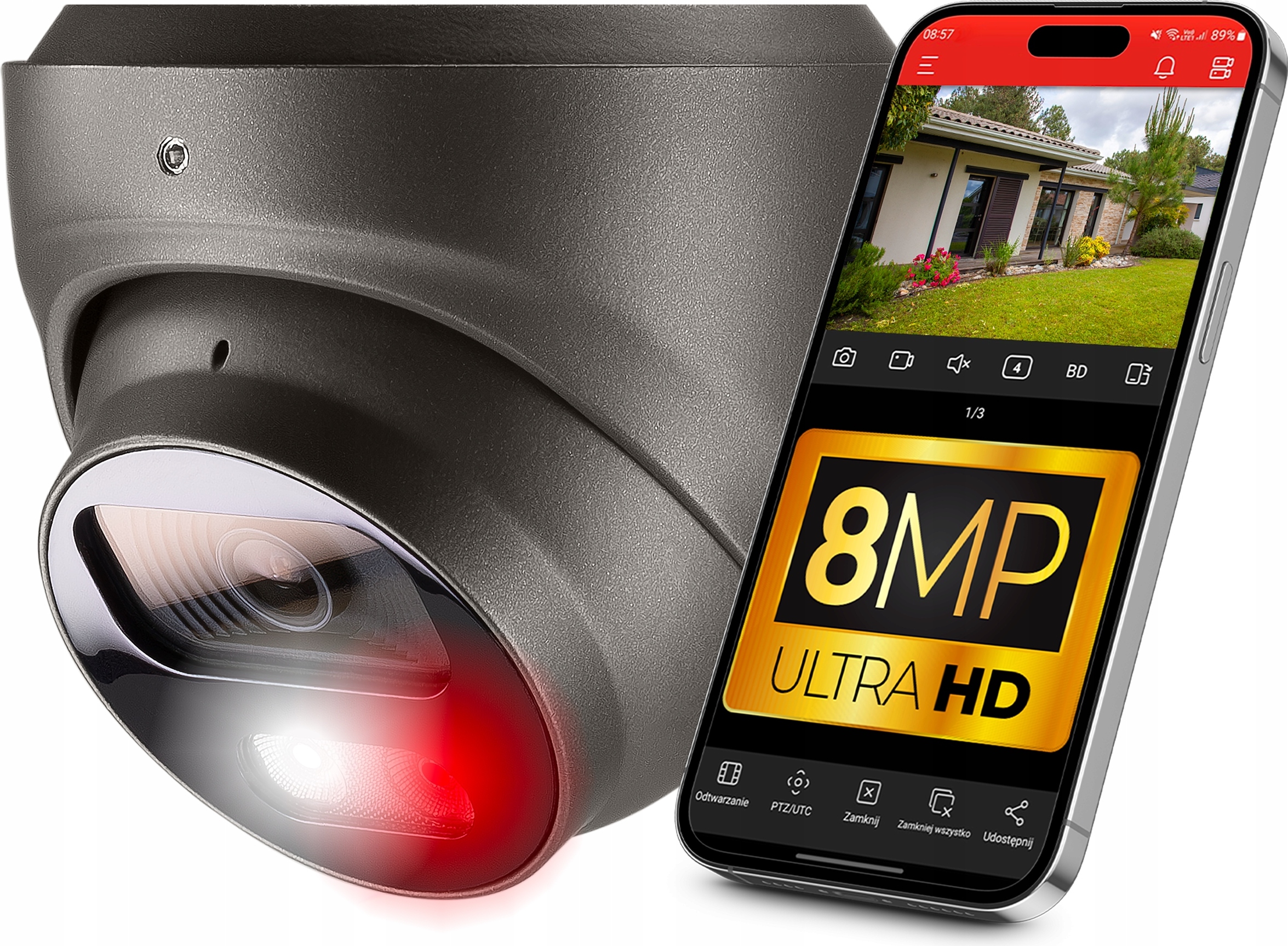 Zintronic Ip Poe Kamera 8Mpx 4K Uhd 2.8Mm Audio Ip67 Duales Licht, Zur Überwachung BELLA-T-1202