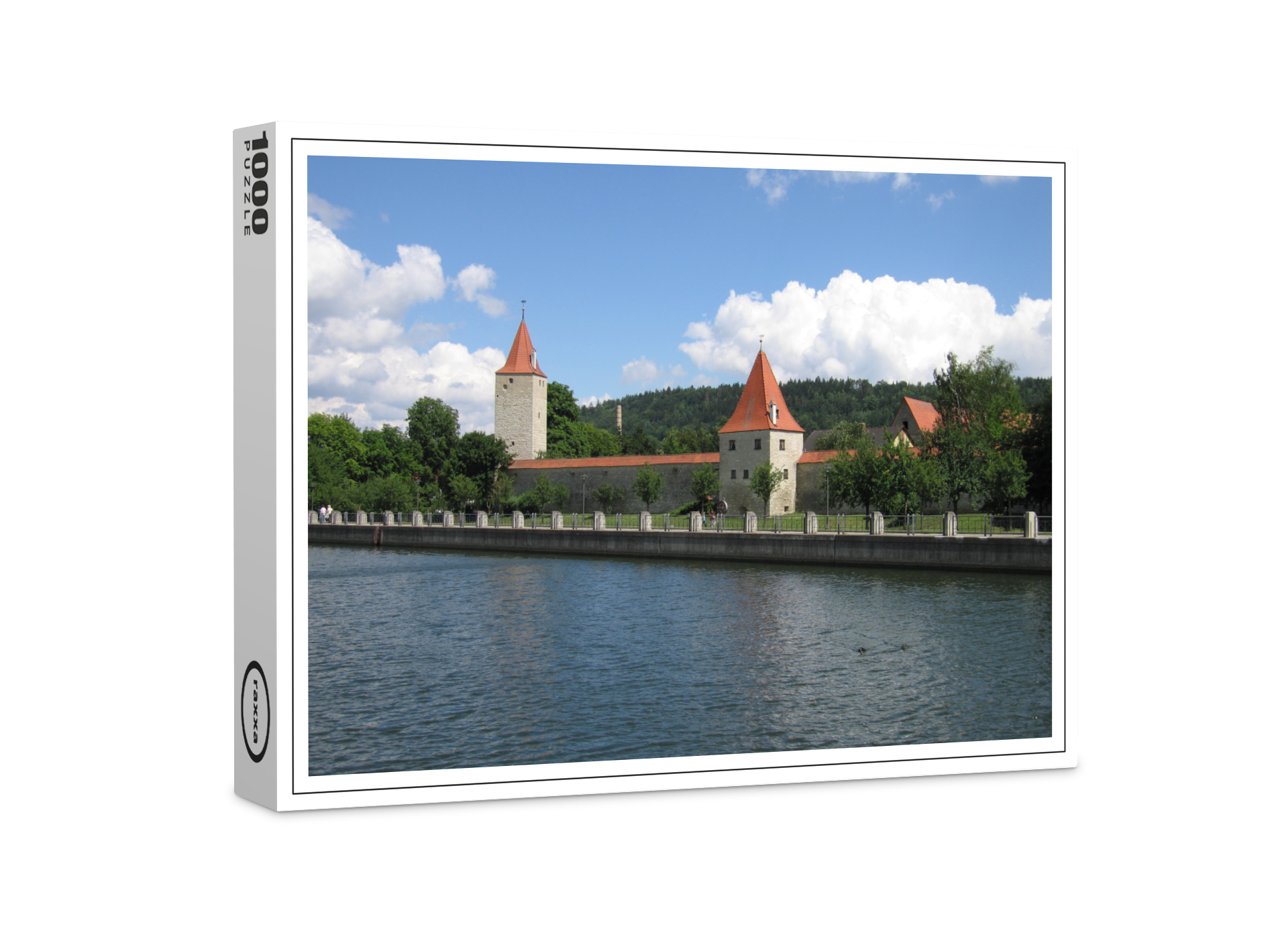raxxa Premium-Puzzle "Main-Donau-Kanal die Stadtmauer in Berching", 1000 Teile 1-14270-16772-262