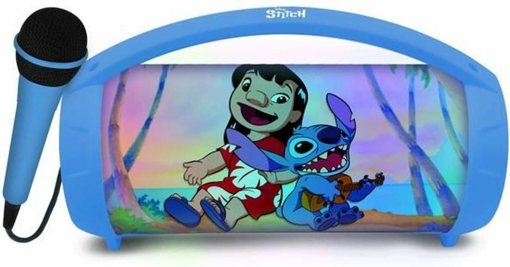 Bluetooth reproduktor s karaoke mikrofónom Lexibook Stitch Disney Blue