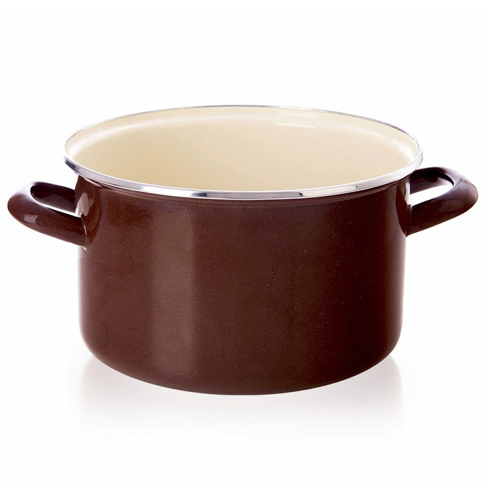 Orion Emaille-Topf Kochtopf Schmortopf emailliert BROWN 20 cm 3 L