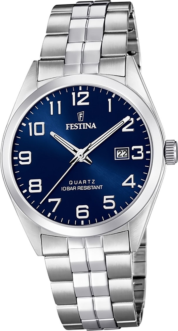 Festina Pánske hodinky z nehrdzavejúcej ocele F20437/3 Remienok hodinky Silver Classic D2UF20437/3