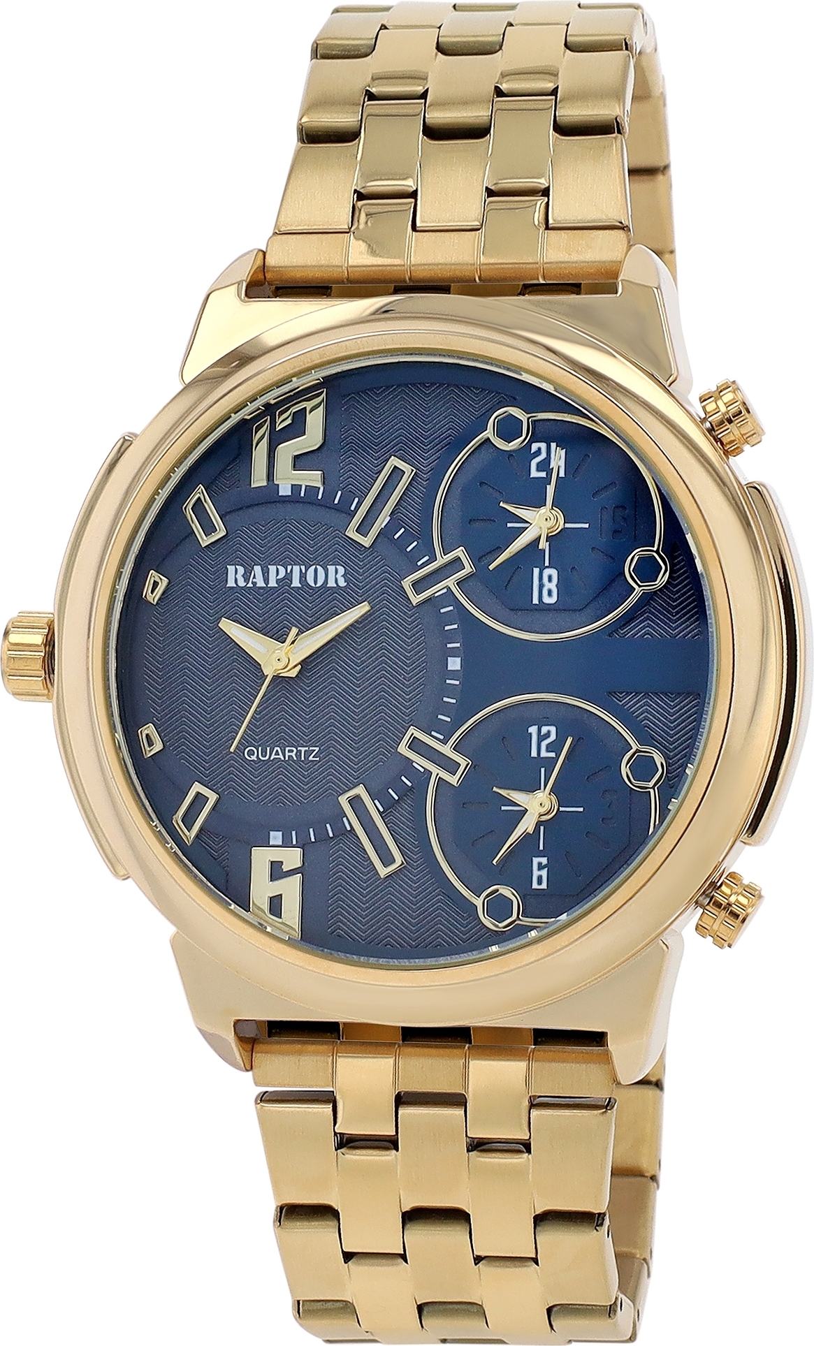 Raptor Herrenuhr "Lucius" mit Edelstahlband, 3-Zeitzonen