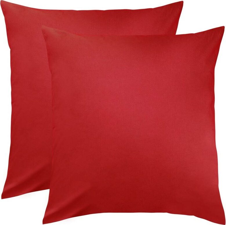 Bettwaren-Shop Single Jersey Kissenbezug Ulm 2er Pack 80x80 cm rot