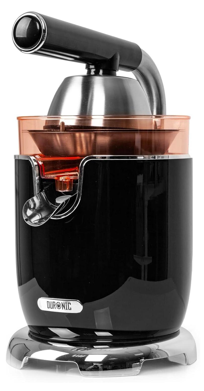 Duronic JE605 Elektrische Citruspers van 600W Capaciteit van 400ml 2 verwisselbare kegels Instelbaar filter voor pulp Ideaal voor citrusvruchten sinaasappels citroenen verse vruchten