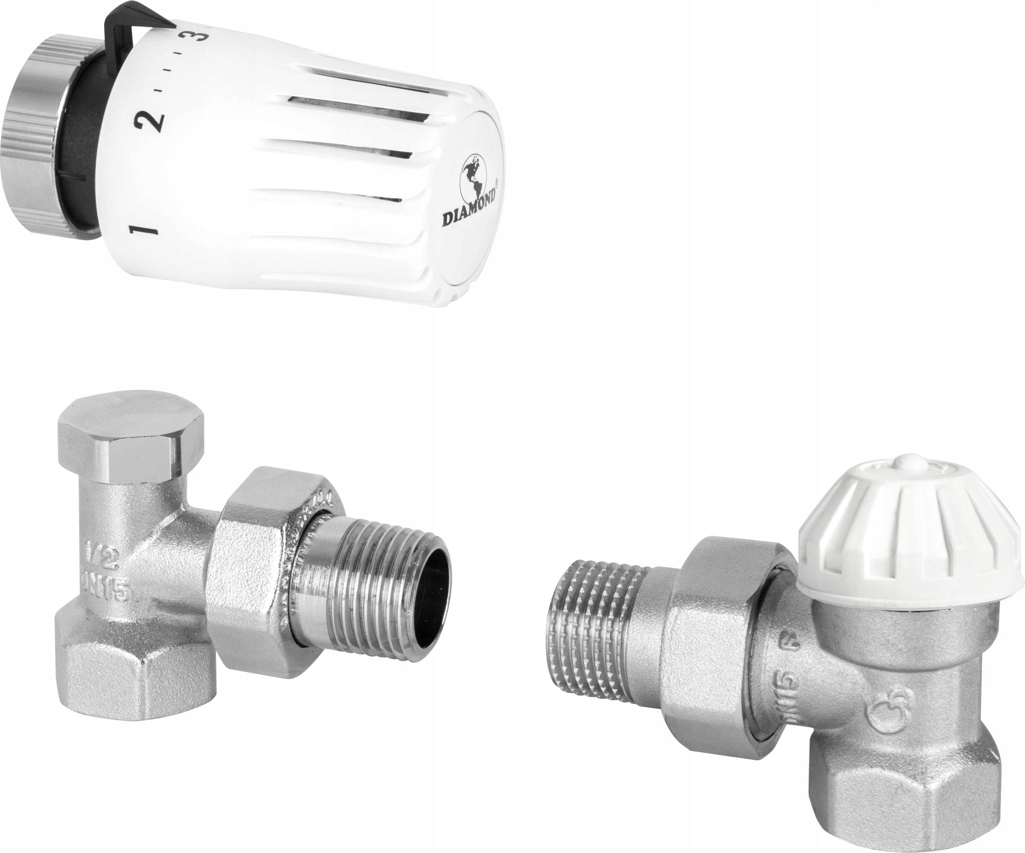 Diamond Thermostat-Set Mit Voreinstellung, Winkel