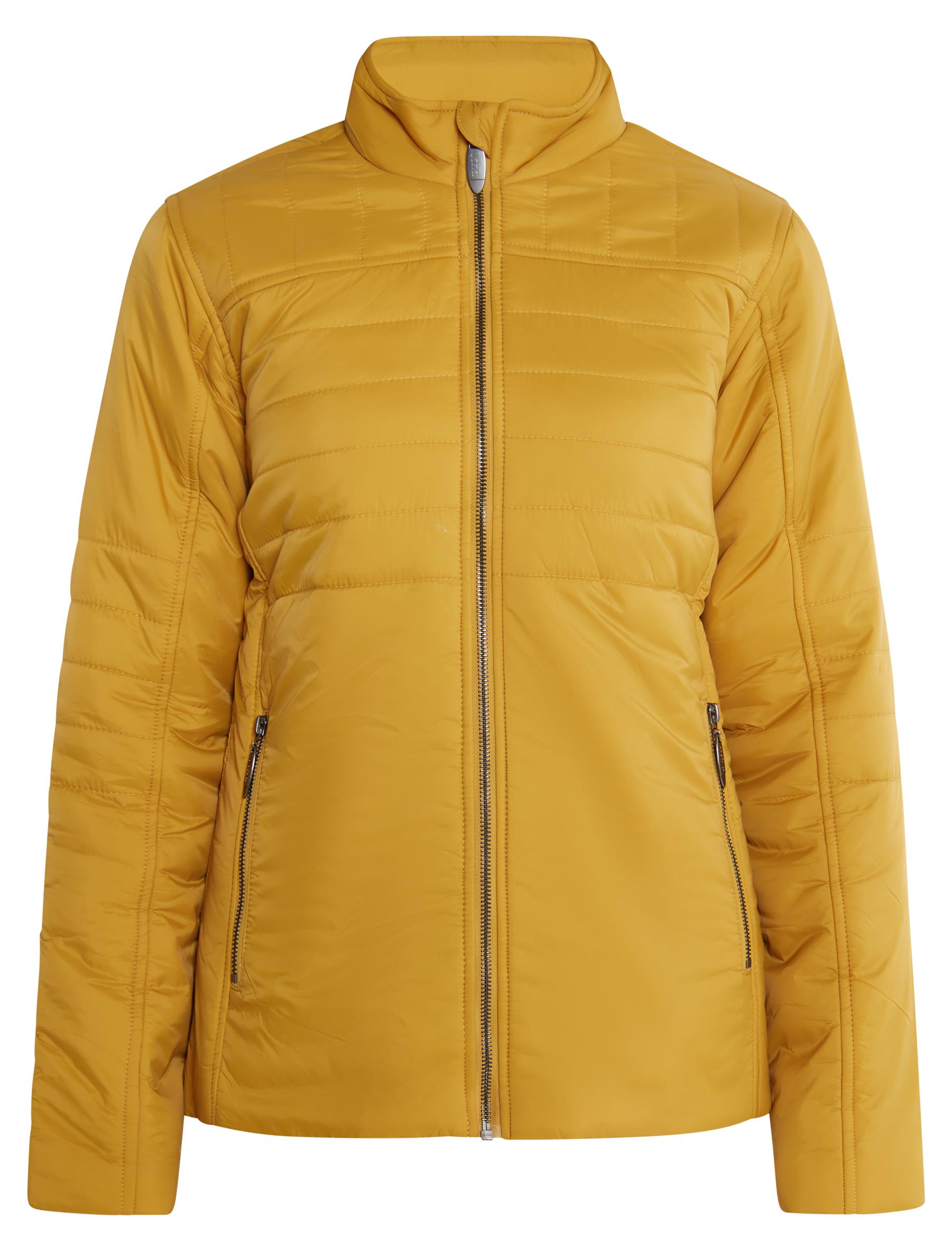 ALBEE Damen Jacke, leicht wattiert, mit Stehkragen, curryfarben, Größe M