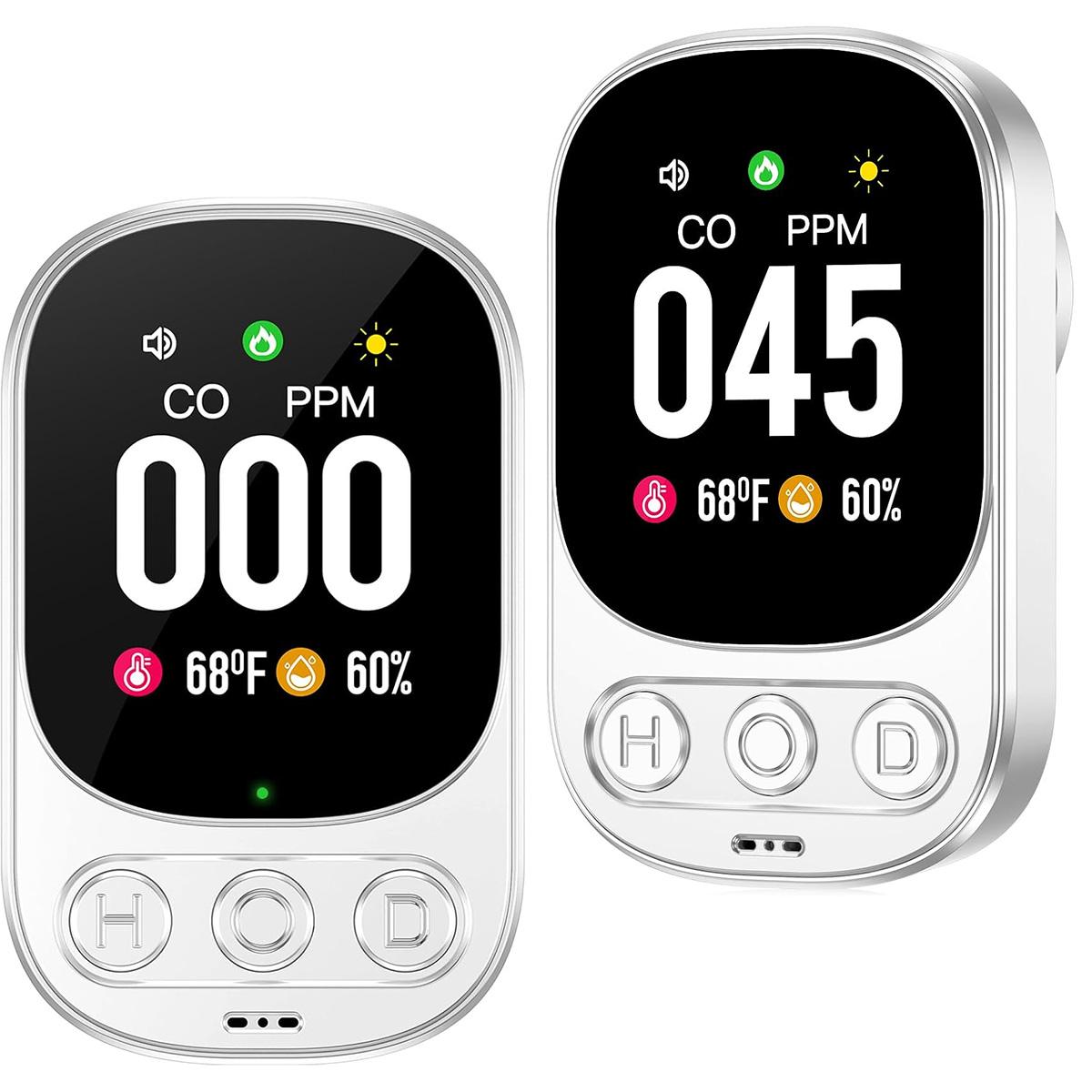 Slyrun CO-Melder und Erdgas-Detektor, 2,1-Zoll-Display, Messbereich 0–999 ppm, ±2 ppm Genauigkeit, erkennt CO-Lecks frühzeitig, ideal für Zuhause, Wohnmobil KAUF-VIST-HC2059-024