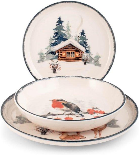 OEM Weihnachtsgeschirr - Geschirrset Weihnachten - Porzellan - Geschirr für Weihnachten - Abendessen set - Tischdekoration Weihnachten - Feierliches Geschirr - Weihnachtstisch - Geschirrset weiß rot - Abendessen Geschirr 2026