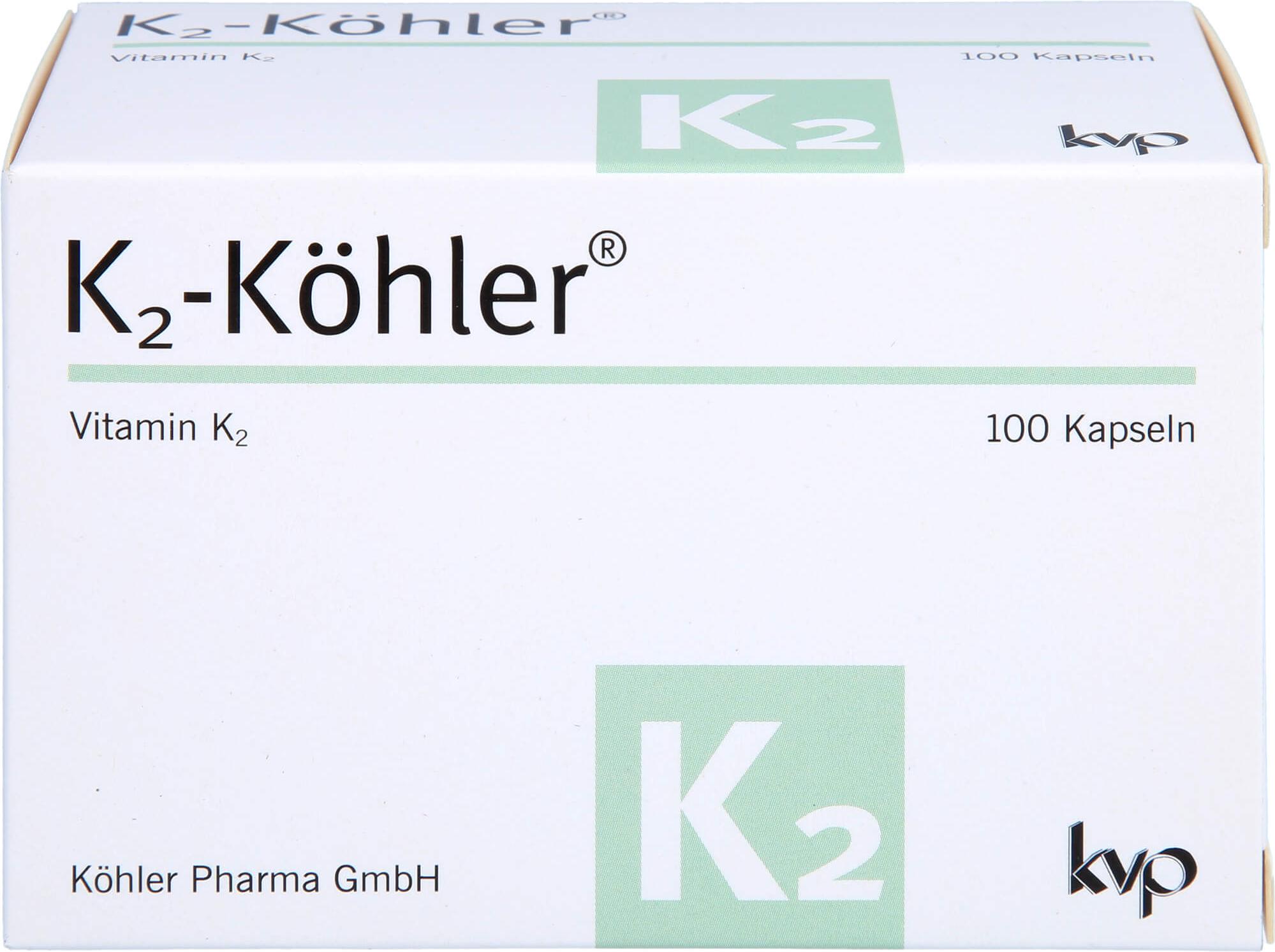 Köhler Pharma GmbH K2-Köhler Kapseln trägt zur Erhaltung normaler Knochen und zu einer normalen Blutgerinnung bei, 100 St. Kapseln 11335413