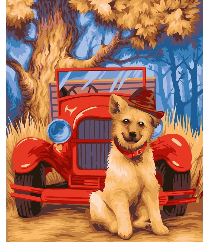 Koh I Noor Malen nach Zahlen: Hund mit Hut, 40 x 50 cm