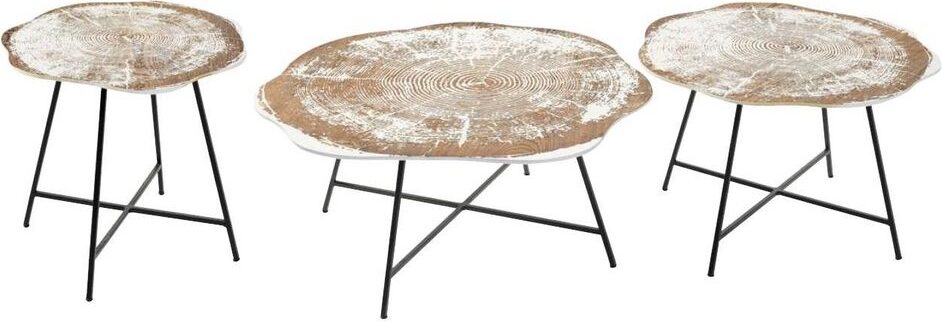 Wohnzimmer 3x Couchtische Holz Braun Neu JVmoebel