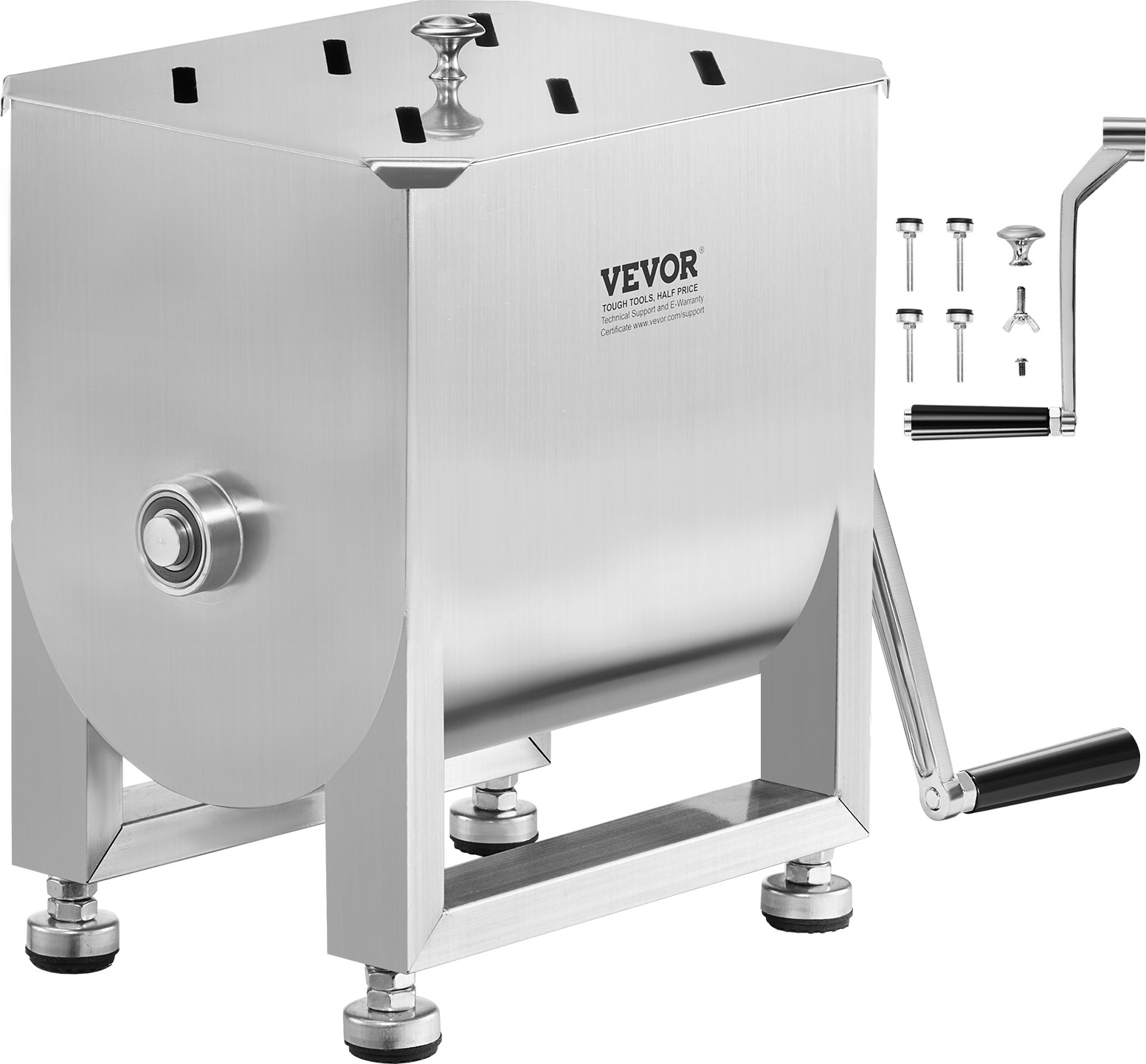 VEVOR manueller Gastro Fleischmischer 15 lbs Fleischverarbeitungsgerät (maximales Mischen von 6,8 kg Fleisch), Fleischmischer aus Edelstahl