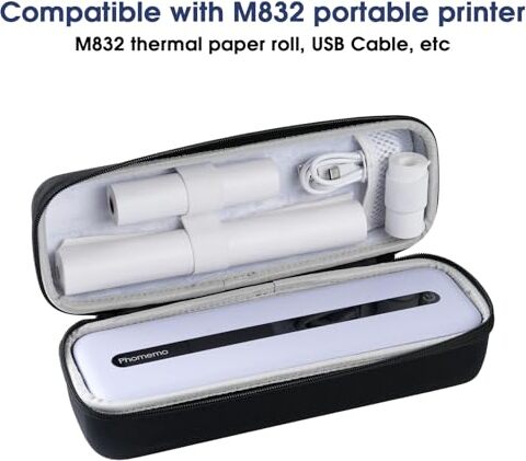 PHOMEMO M832 M834 A4 PRINTER -Vrecká, taška kompatibilná s vreckom, domáce, foto, účty, zmluvy, čierna (len vrecká)