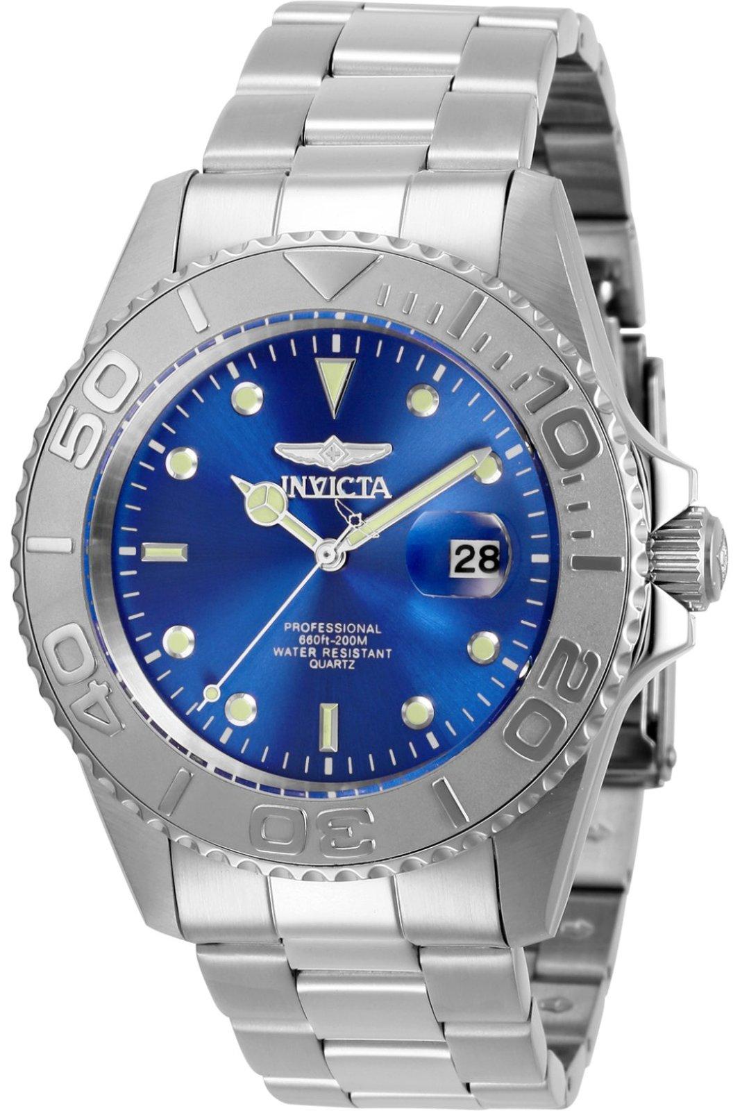 Invicta Pro Diver 29945 Pánske Hodinky - Quartz Movement - Nerezová Oceľ s Modrým Ciferníkom - 43 mm