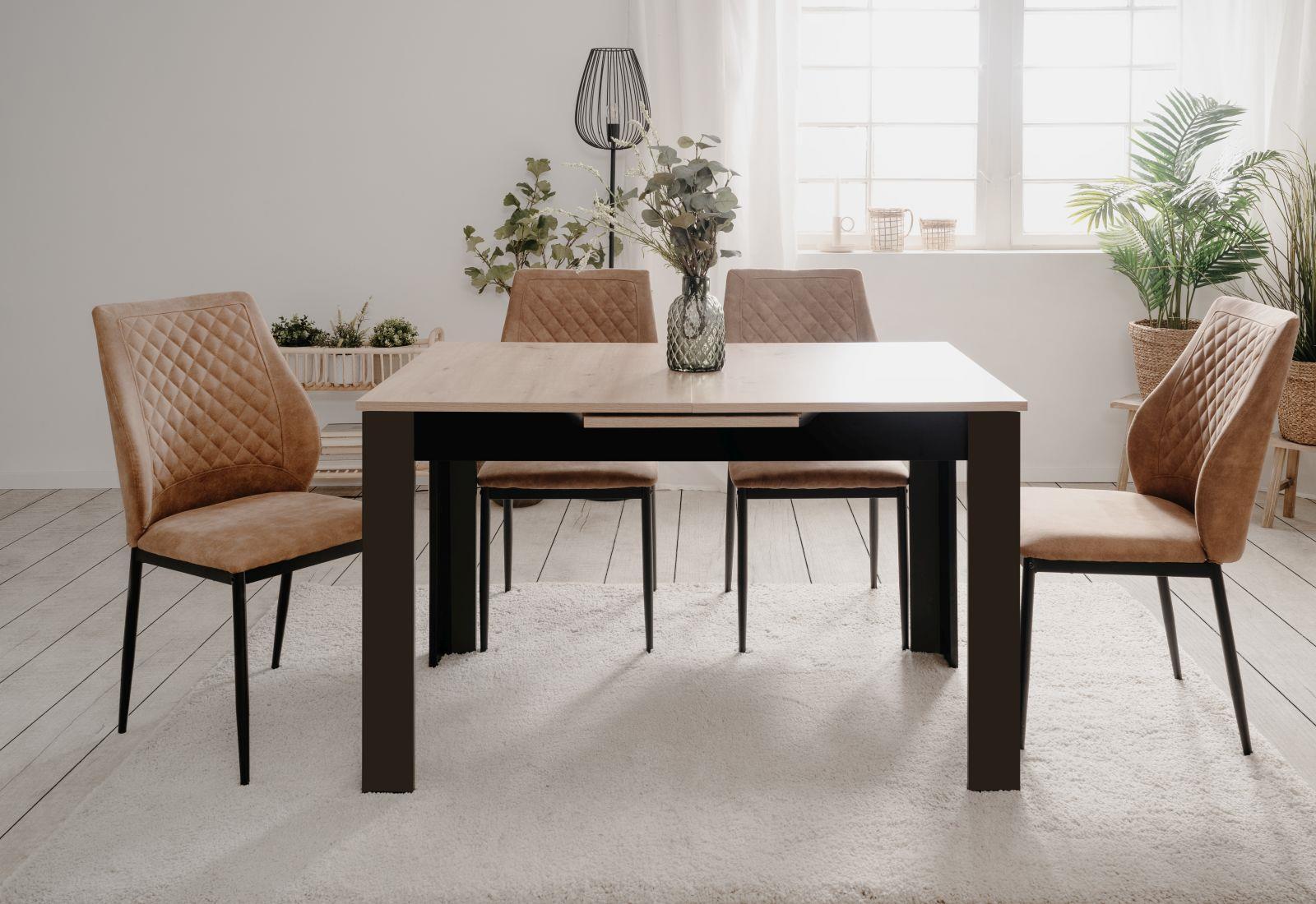 Esstisch Ausziehbar Bromley 80A Nachbildung Artisan Oak / schwarz