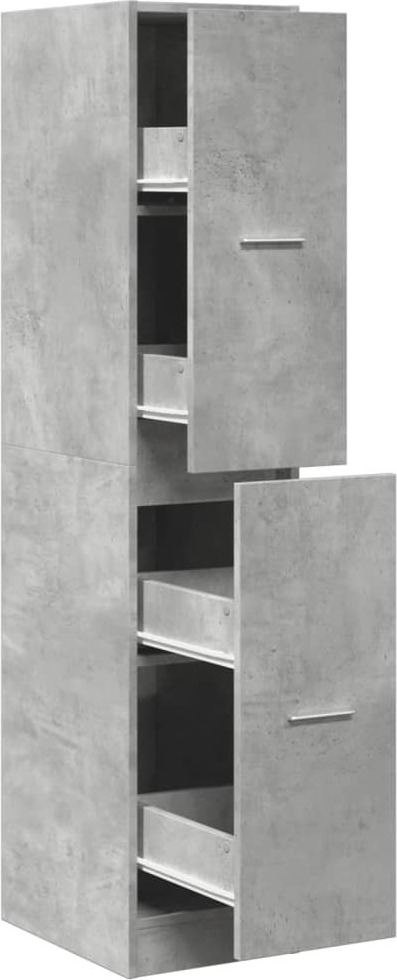Homgoday Apothekerschrank Mit 4 Schubladen - Betongrau 30x41x144,5cm