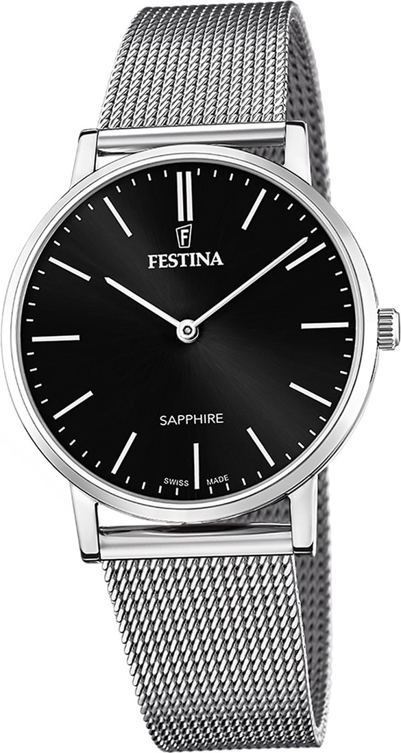 Festina pánske hodinky z ušľachtilej ocele strieborné Festina Swiss Made náramkové hodinky D2UF20014/3