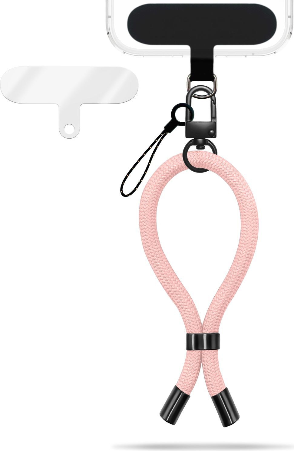 Wristy Edition - univerzálna šnúrka na mobilný telefón - remienok na zápästie s kovovou karabínkou - Blossom Pink