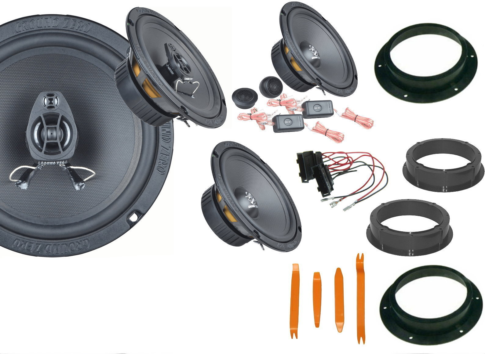 DSX Ground ZeroLautsprecher Set für VW Passat B7 B8 Bj 10-20 Tür vorne hinten Bügel gzpassatb7kokomvohib