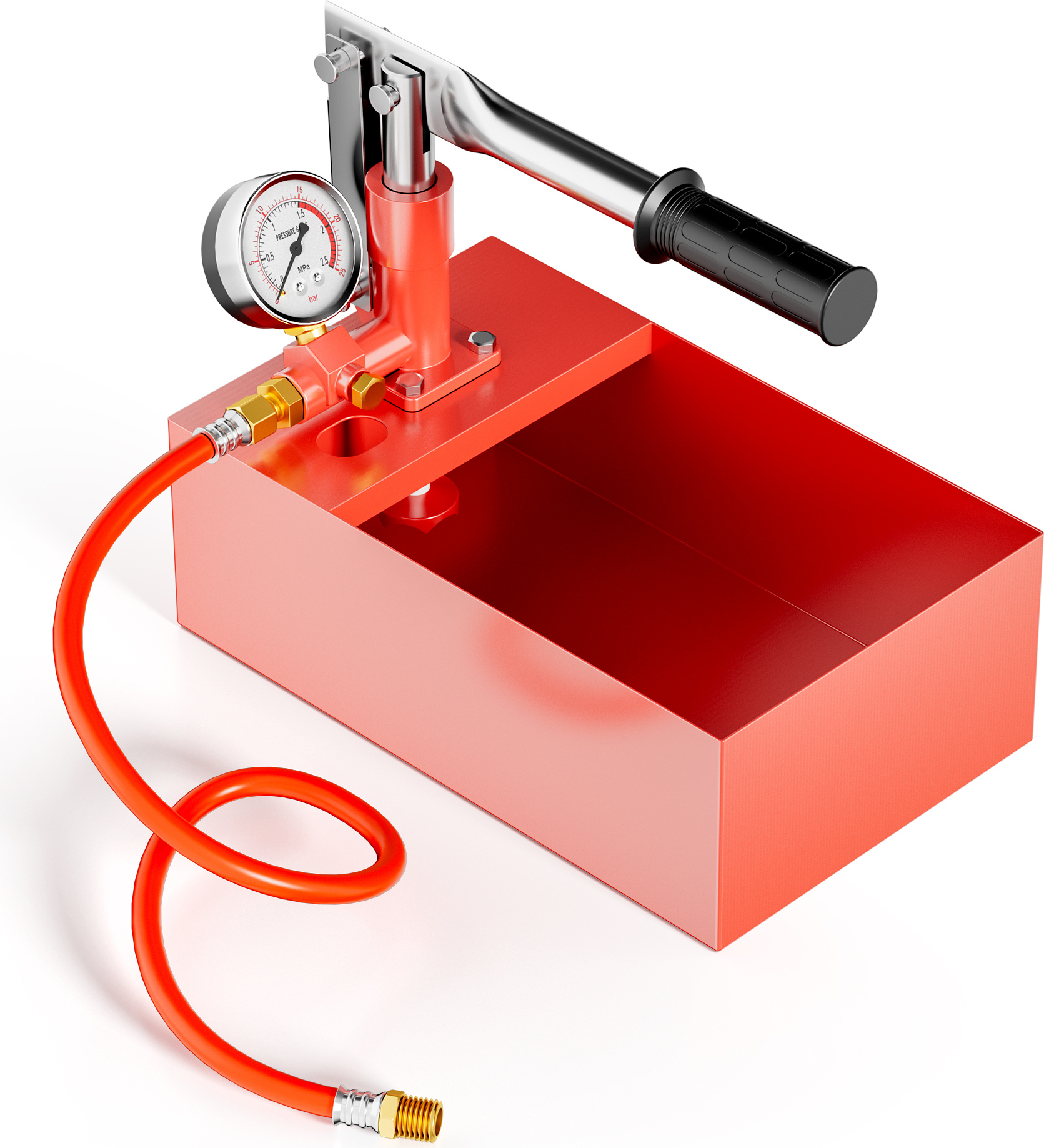 Wiltec Befüllpumpe und Prüfpumpe mit 5 l Füllmenge, Abdrückpumpe für Heizung und Solar, Druckprüfpumpe mit 25 bar Prüfdruck 51722