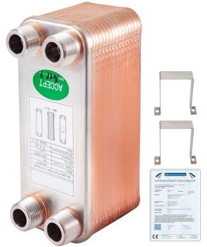 VEVOR EATB12 Plattenwärmetauscher Plattenwärmetauscher 30 Wärmetauscher 30 Plattenwärmetauscher Edelstahl 316L Wärmetauscher Heizung BSHRQ1230MN34G601V0