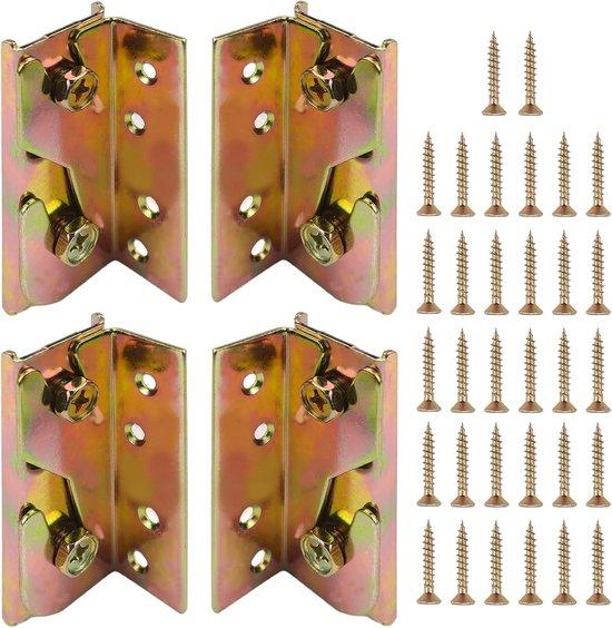 OEM 4 Stück Bettverbindungen, Aufhängesystem, schweres Bettgestell, Eckenverbindungen, Metall 2026