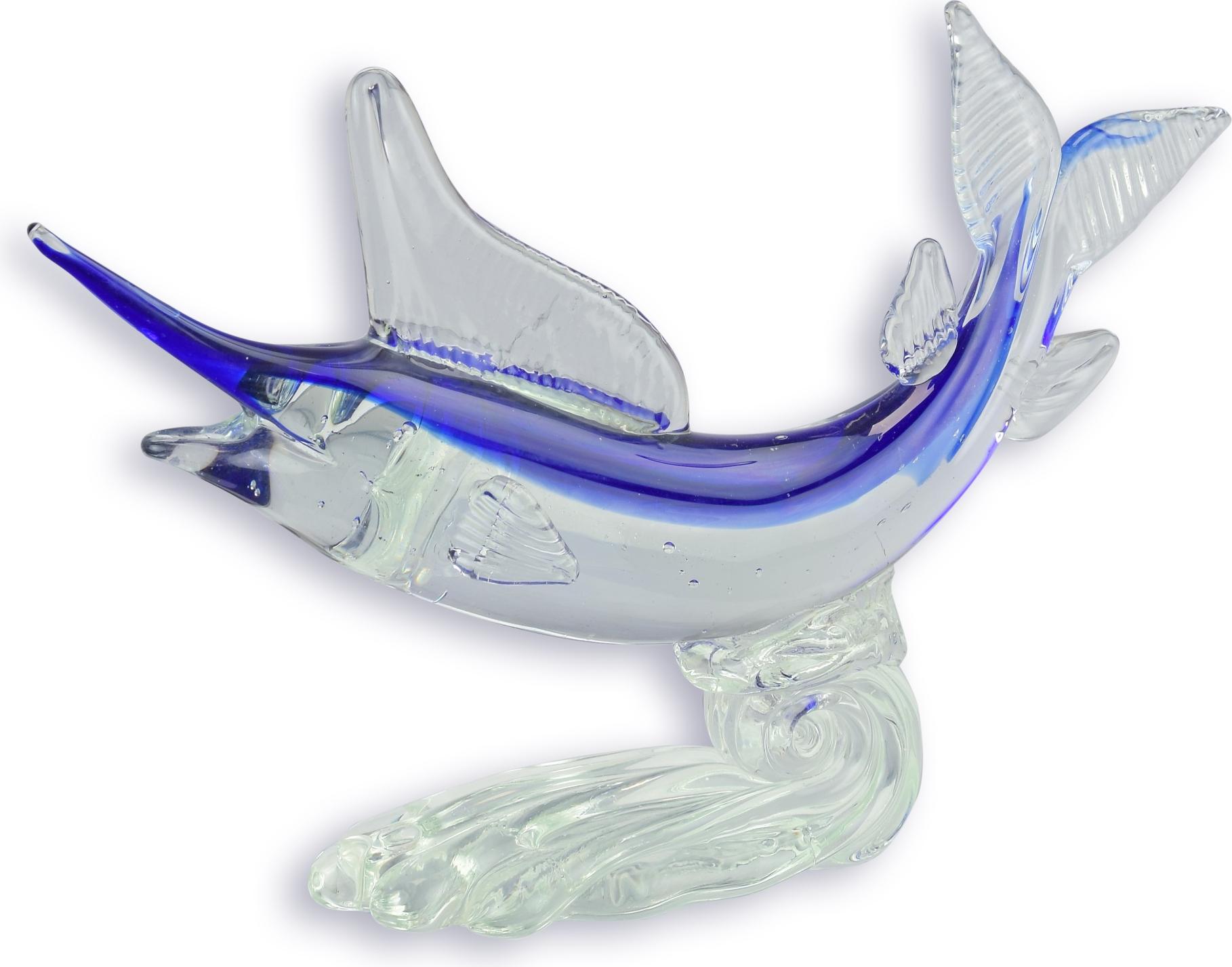 Aubaho Eine Glasfigur im Murano-Stil, die einen Marlin darstellt Replikat Retro Design Dekoration