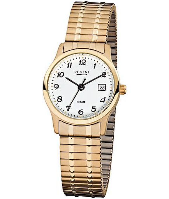 Regent náramkové hodinky zlaté F-886 Dámske pánske analógové Quartz hodinky URF886