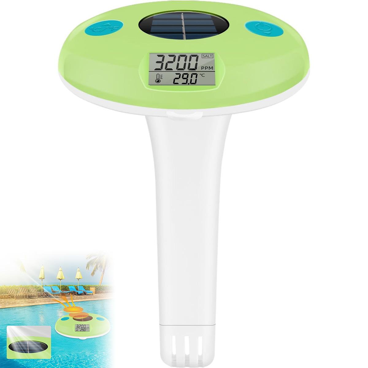 Slyrun Solar-Schwimmbad-Salz- & Temperaturtester – schwimmend, misst Salzgehalt 0–9990 ppm & Temperatur 0–50 °C, perfekt für Pools, Whirlpools & SPA KAUF-VIST-HC2735-024