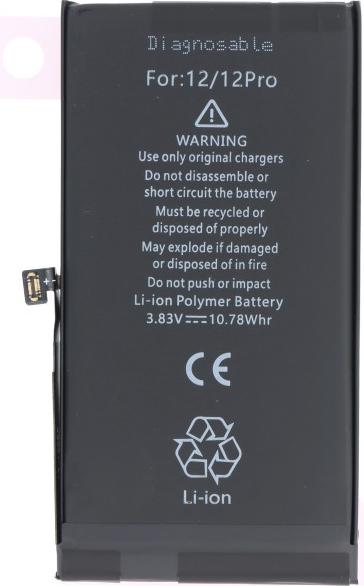 ECO Akku für Apple iPhone 12/12 Pro / A2479 diagnostizierbar, Li-Polymer, 3,83V, 2815mAh 31474