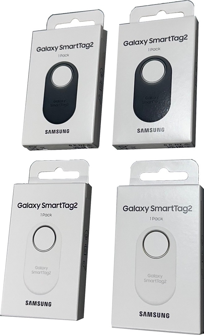 Samsung Galaxy SmartTag2 Bluetooth tracker, zobrazenie kompasu, vyhľadávanie v okolí, s výdržou batérie až 500 dní, vodotesný, čierny/biely (4 ks)