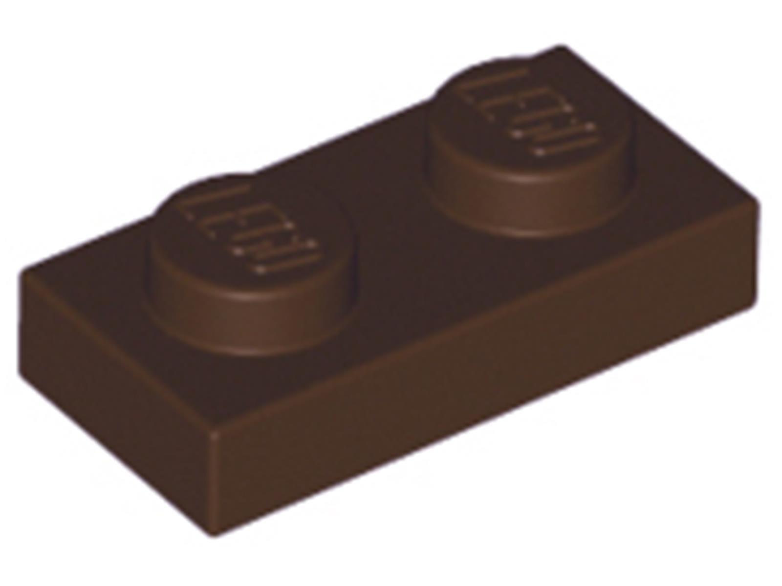 Lego® 50x 1x2 dosky 3023 - Doska Dunkelbraun - tmavohnedá