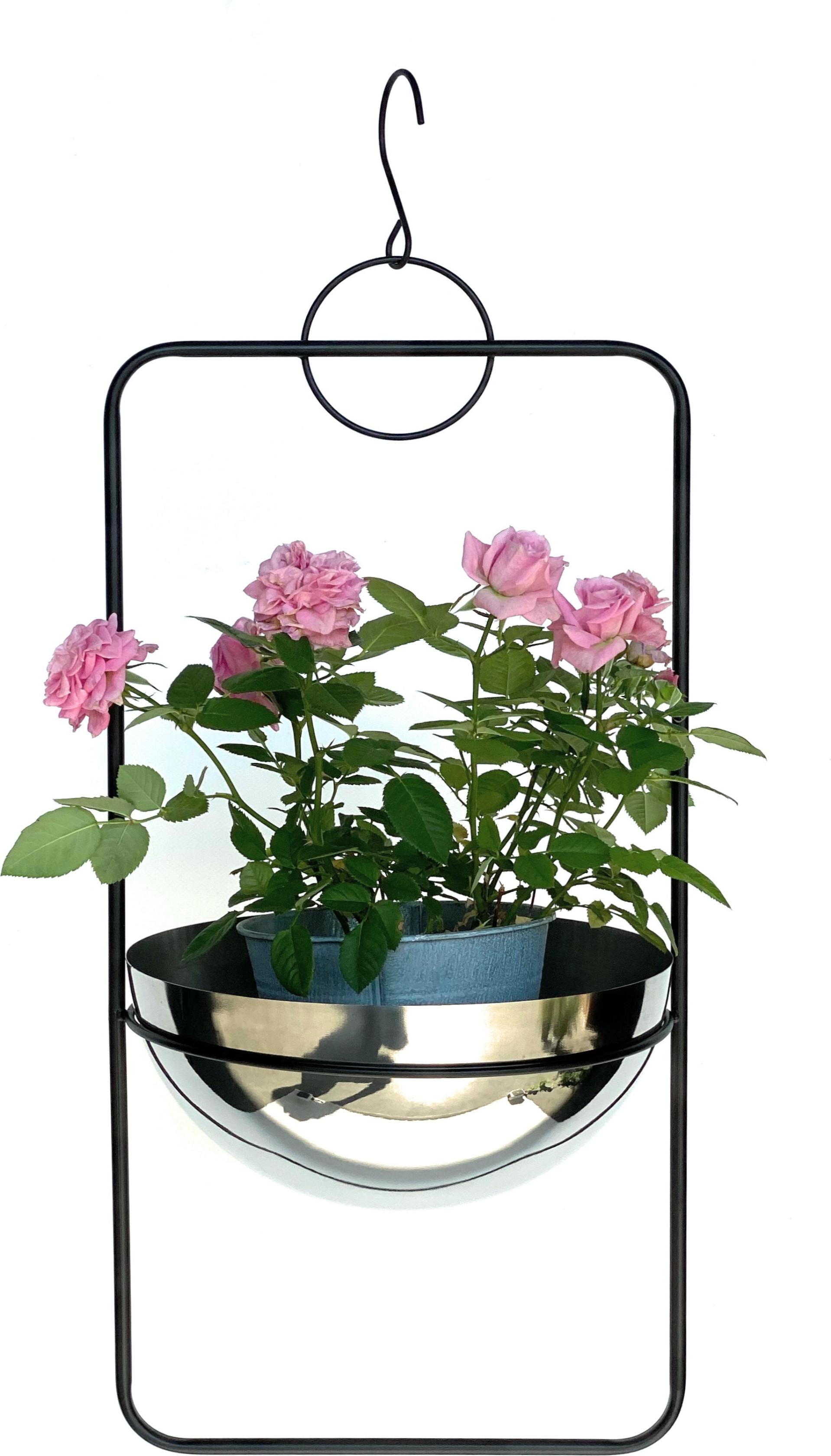 DIVCHI Cesto Appendere Da Giardino In Metallo Nero 30,5 Cm - Supporto A Muro Intrecciato, Resistente Alla Ruggine, Per Fioriere, Lanterne, Mangiatoie