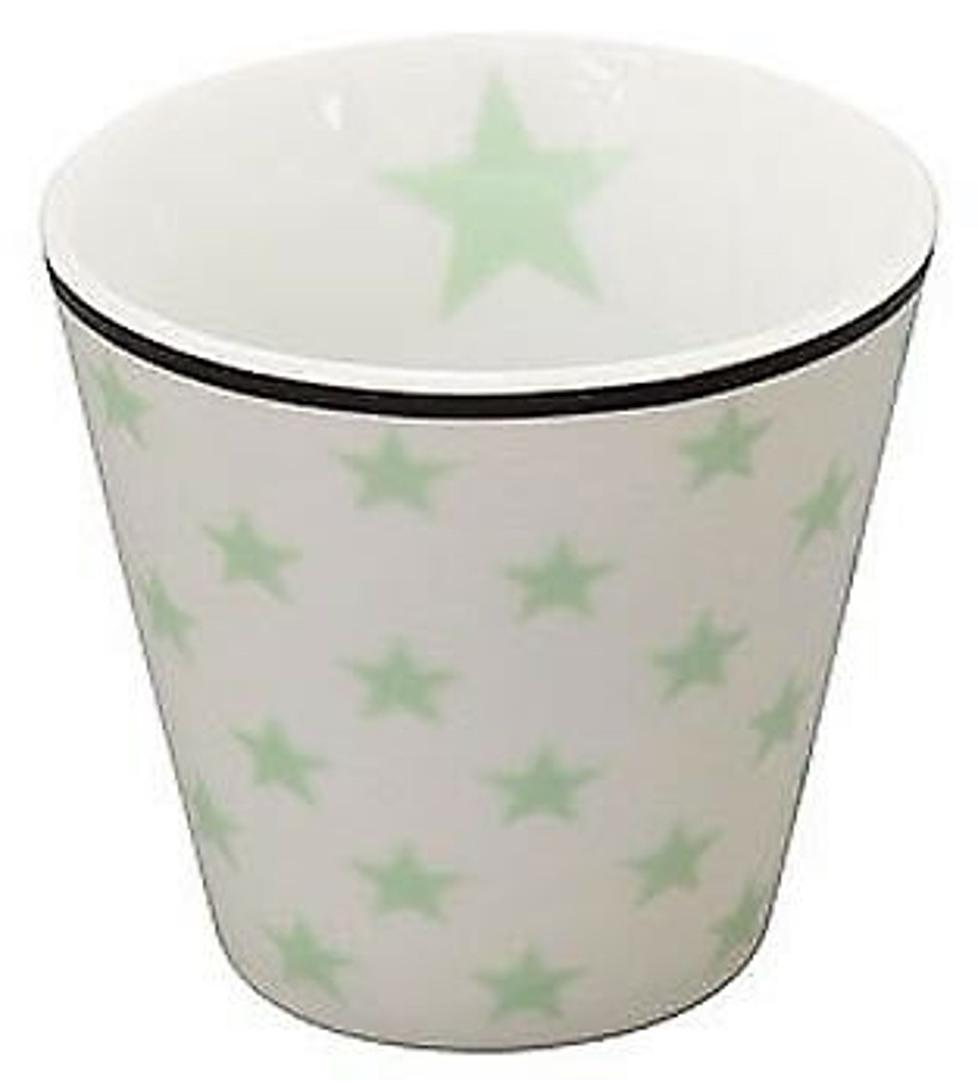 Krasilnikoff ESPRESSO Tasse STERNE Weiß / Grün Porzellan Stern Becher Kaffee 30.923