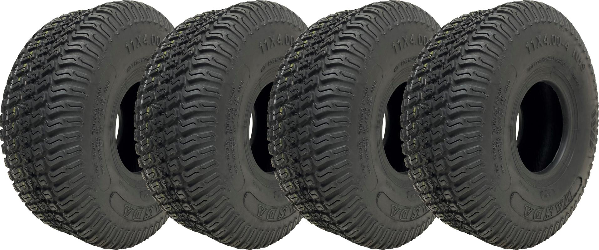 11x4.00-4 Pneumatiky pre kosačky na trávu 4ply Multi Turf Ride on Mower Grass Wanda (sada 4 ks)