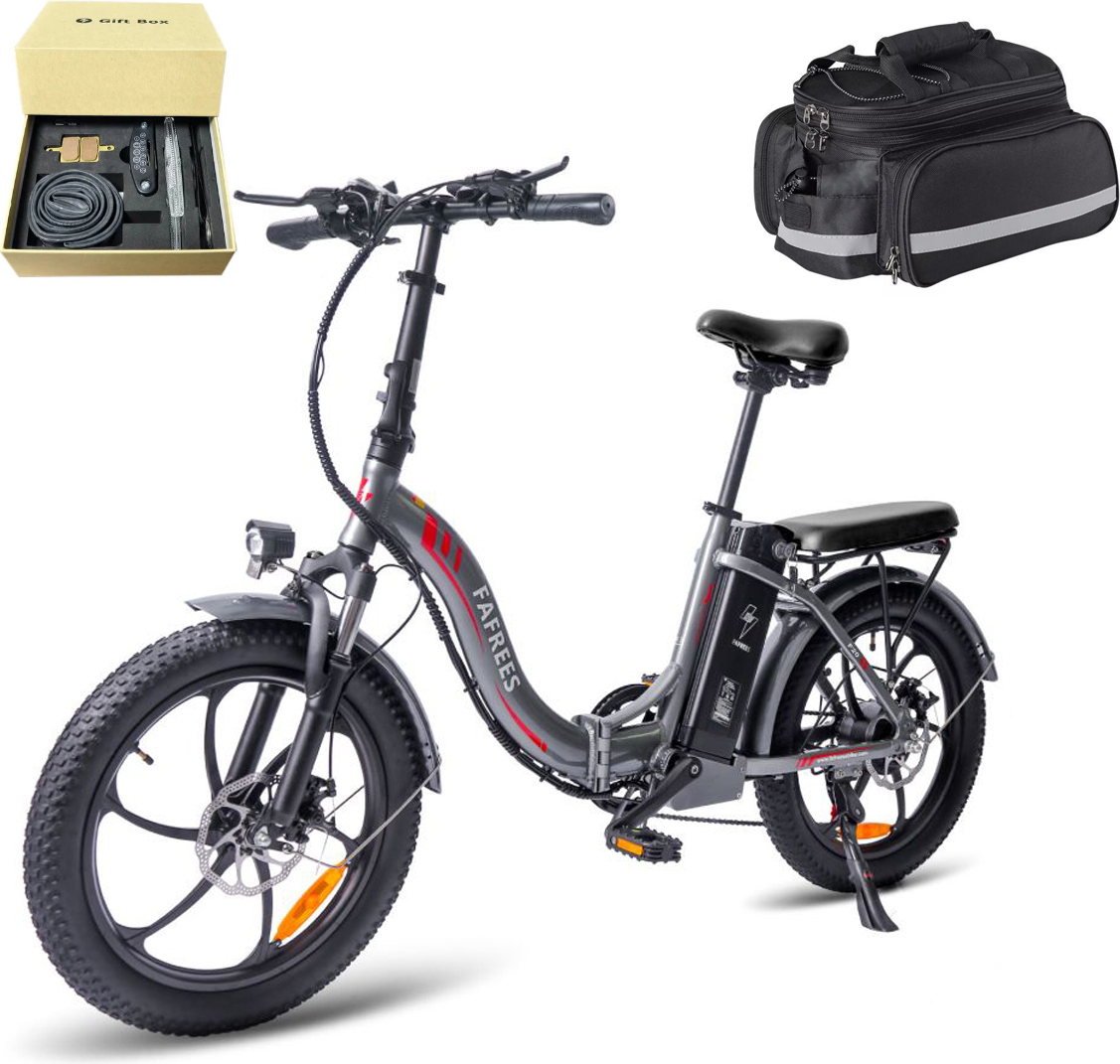 20 palcový Fafrees F20 E Bike 36V 16Ah Elektrický bicykel Skladací bicykel Fat Tyres E-BIKE pre dospelých Skladací bicykel Skladacie bicykle Grey