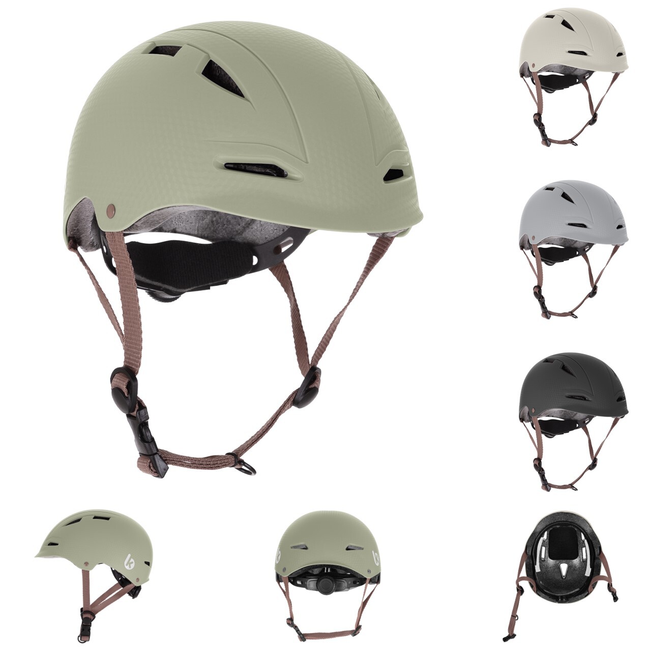 Kikkaboo Casque Enfant 46-56 Cm – Léger 340g, 9 Aérations, Réglable, Pour Vélo, Skate, Roller, Karting, à Partir De 2 Ans, Coloris Beige