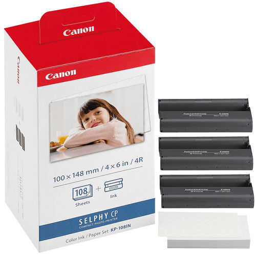 CANON KP108IN PAPIER 10x14,8cm TTR (3) 3115B001AA 108Blatt - Normalpapier